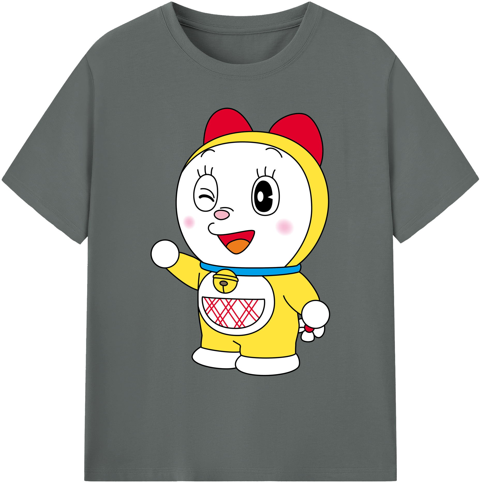 （画像用） ドラえもん ドラミ Doraemon Dorami 綿100％ メンズ半袖Tシャツ｜肌触りやわらか＆通気性